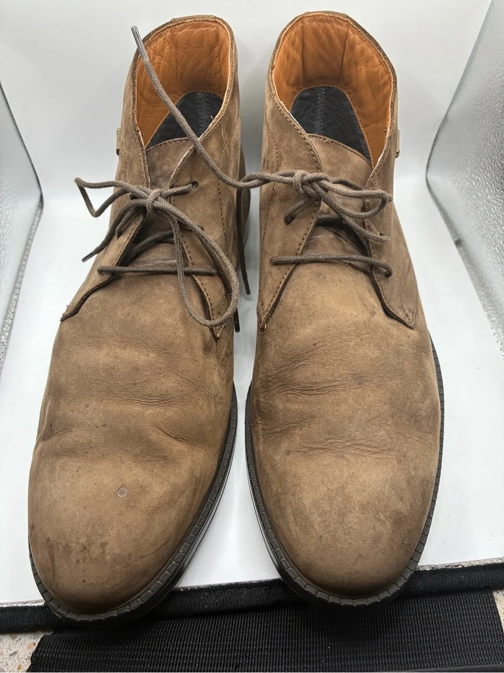 Clarks Newford Mid Men’s Taupe Suede Gore Tex Chelsea Chukka Boots Size 9.5